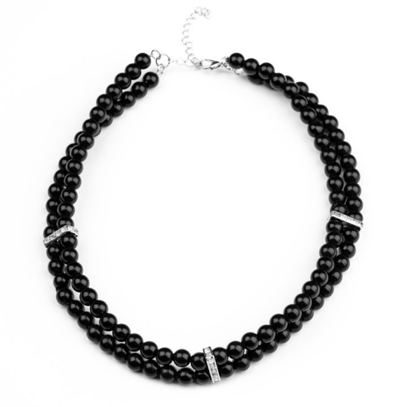 Black Choker Necklace & Earrings